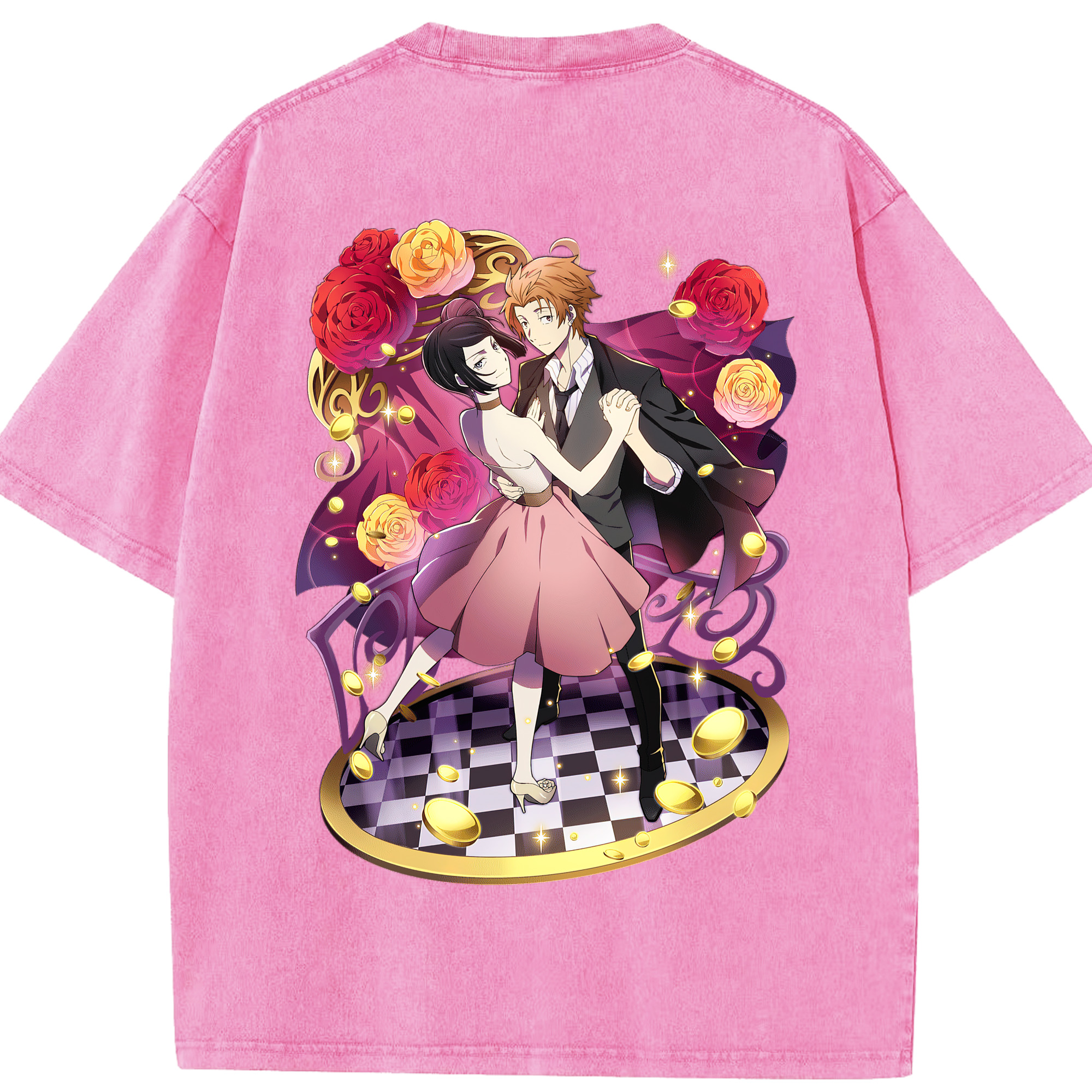 （画像用） 文豪ストレイドッグス Bungo Stray Dogs 綿100% ヴィンテージ風 半袖Tシャツ（背面プリント）